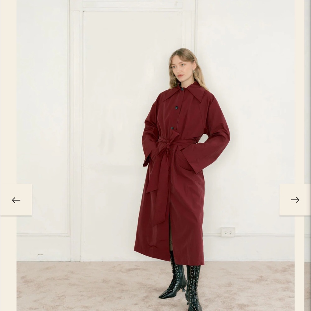 Women's Burgundy Trench Coat